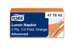 Tork 477843 Lunchservet Oranje 33x33cm 2-laags 1/4 vouw 10x200st