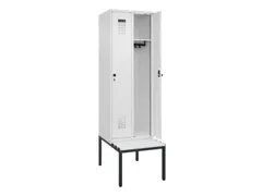locker met bank,HxBxD 2120x600x815mm,2vak,vak B 300mm,draaigrendel