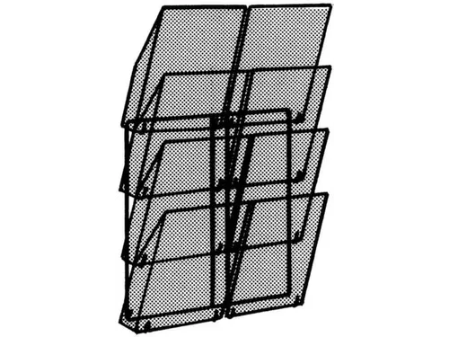 Prospectushouder Acryl 800x460x190mm 2x4 Din A4 Frame Lichtgrijs
