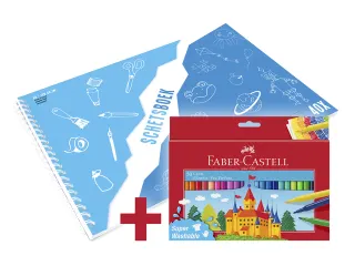 Viltstift Faber-Castell 50 stuks assorti + gratis A3 Kangaro schetsboe - 1