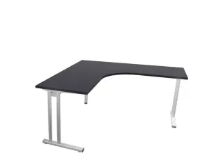 bureau in vrije vorm,HxBxD 740x1600x1600mm,vrije vorm,CC-zwart - 3