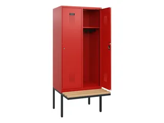 locker met bank,HxBxD 1950x800x815mm,2vak,vak B 400mm,cilinderslot - 1