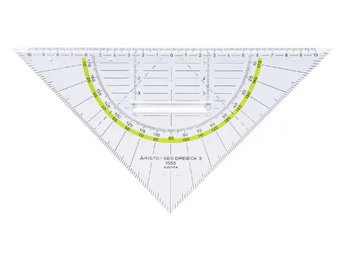 Geodriehoek Aristo 1555/2 225mm met greep transparant