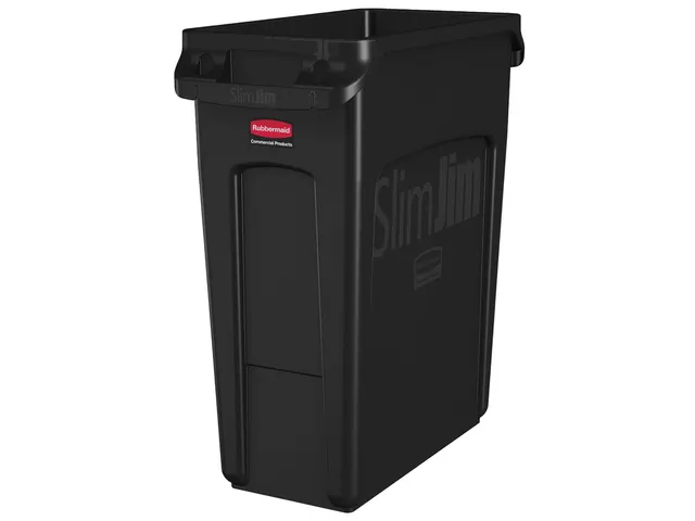 Slim Jim Afvalcontainer Met Luchtsleuven 60 Liter Zwart