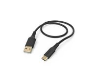 Oplaadkabel Flexible, USB-A - USB-C, 1,5 m, silicone, zwart