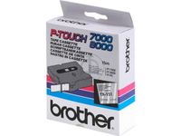 Lettertape Brother Tx-151 P-Touch 24Mm Zwart Op Transparant