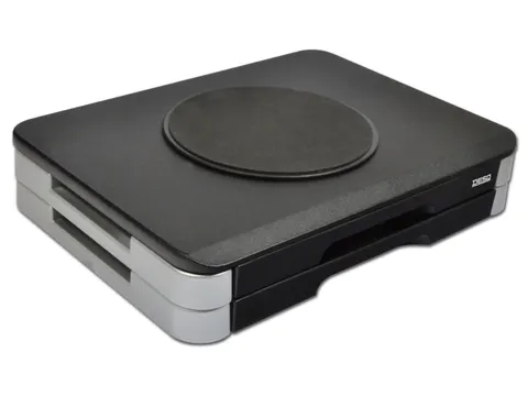 Monitorverhoger 2 Hoogte Standen 2 Lades Draaiplateau Zilver/Zwart