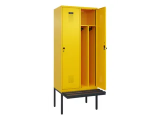 locker met bank,voor scheiding van kleding,HxBxD 2120x800x815mm,2vak - 1