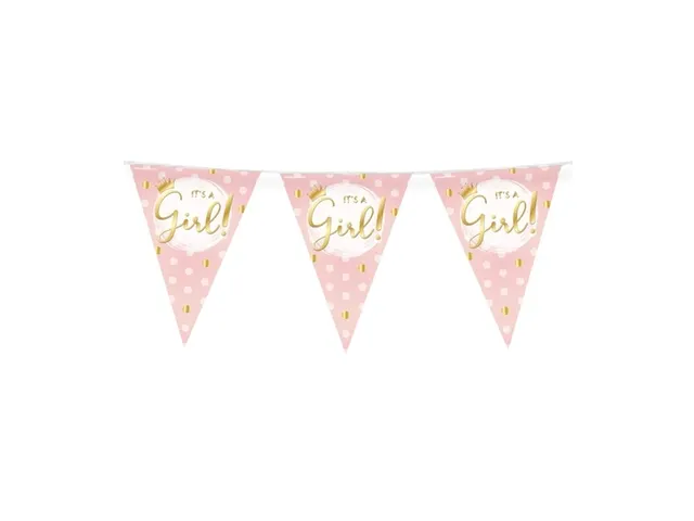 Party Flags foil It's a girl!
