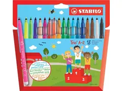 Trio A-Z viltstift 18 stuks geassorteerd