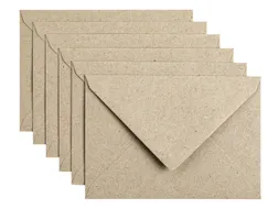 Envelop Papicolor C6 114x162mm Kraft grijs Gegomd