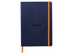 Notitieboek Rhodia A5 lijn 80 vel 90gr nachtblauw