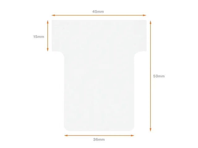 Planbord T-kaart Nobo nr 1.5 36mm wit