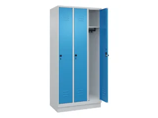 locker,HxBxD 1950x900x500mm,3vak,vak B 300mm,draaigrendel,sokkel - 2