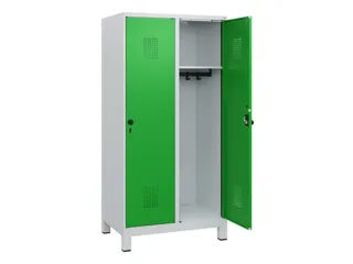 schoollocker,HxBxD 1630x800x500mm,2vak,vak B 400mm,draaigrendel,voeten - 1