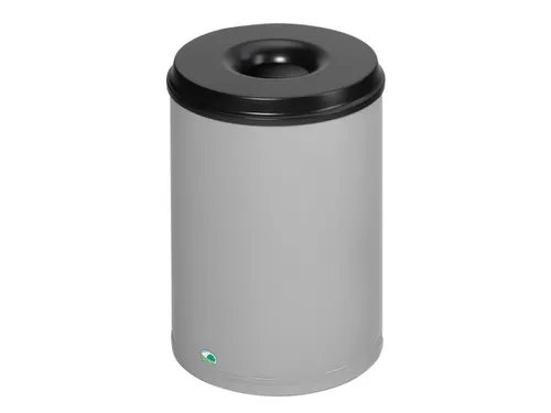 prullenmand zelfblussend 50 liter HxØ 520x375mm kop zwart zilver