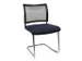 Chaise visiteur Assise bleu foncé Dos maille noir Cadre traineau