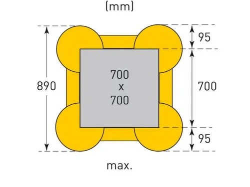 zuilbescherming,HxBxD 1000x390-890x390-890mm,op maat te snijden,PE