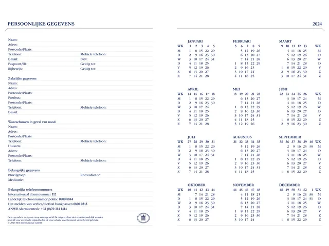 Agenda 2026 Ryam Weekplan Plus Mercury 7dagen/2pagina's rood