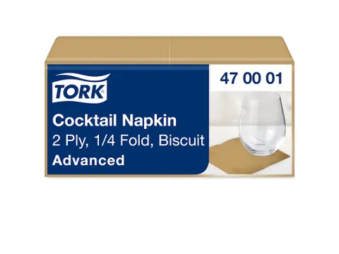 Tork 470001 Cocktailservet Advanced Biscuit 24x24cm