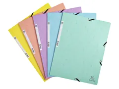 Elastomap Exacompta Aquarel A4 3 kleppen 400gr glanskarton assorti