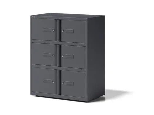 lockerkast,HxBxD 1000x800x470mm,1x6vakken,cil.-slot,sokkel