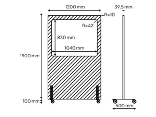 Silva verrijdbaar akoestisch whiteboard beige 200x120cm