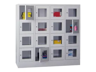 lockerkast,HxBxD 1518x1600x500mm,4x4vakken,RAL7035,front RAL7035 - 2