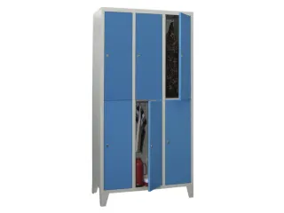 lockerkast,HxBxD 1850x1200x500mm,3x2vakken,RAL7035,front RAL5012 - 2