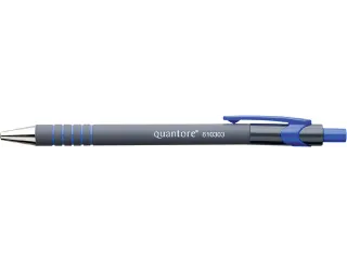 Balpen Quantore rubbergrip drukknop blauw medium - 1