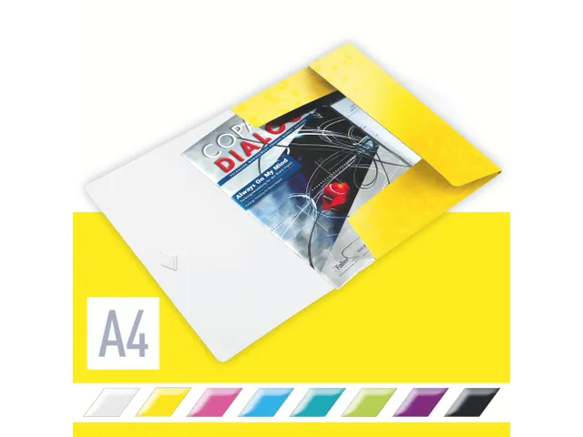 Elastomap Leitz WOW 3-kleps A4 Polypropyleen geel