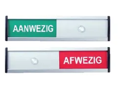 Infobord Aanwezig/afwezig 125x30mm