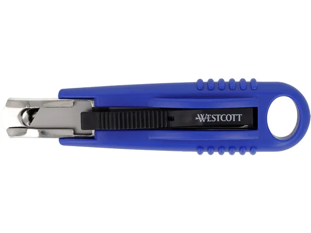Snijmes Westcott Safety 18mm blauw intrekbaar incl.2 mesjes