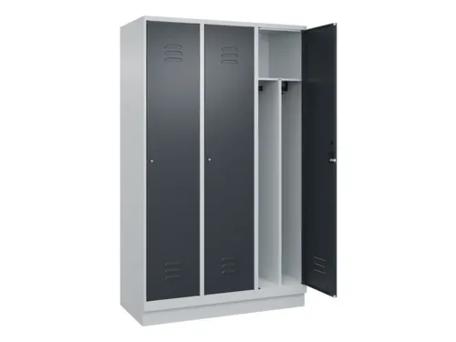 locker voor scheiding van kleding,HxBxD 1950x1200x500mm,3vak
