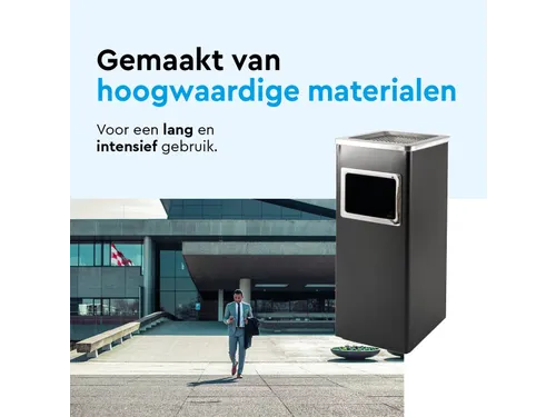 BRASQ Asbak met Afvalbak AT600 Zwart 16 Liter