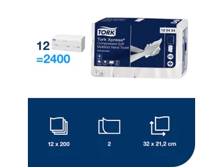 Tork 120454 H2 Xpress Compressed Handdoek Advanced Soft 2400 stuks - 4