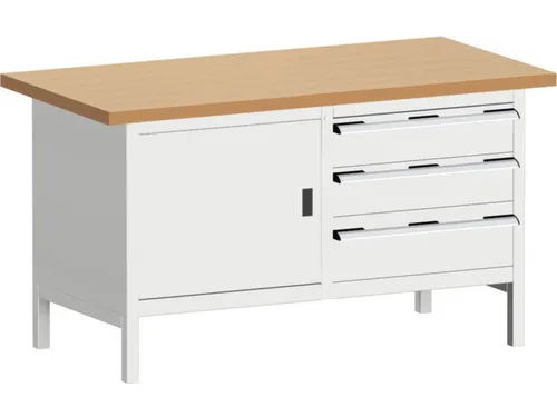 werkbank met opbergruimte,HxBxD 840x1500x750mm,beukenblad
