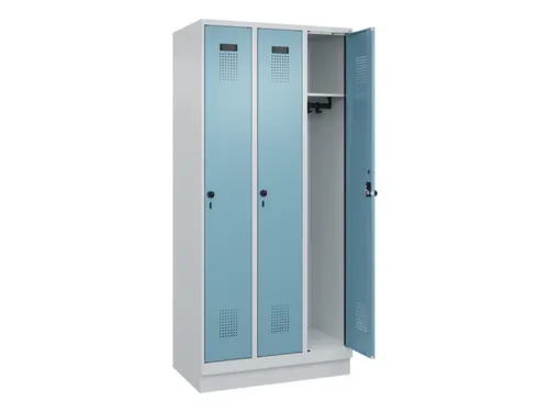 locker,HxBxD 1950x900x500mm,3vak,vak B 300mm,draaigrendel,sokkel