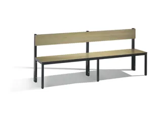 omkleedbank,HxLxD 796x2000x407mm,HPL eiken-sereno,frame staal RAL7021 - 1