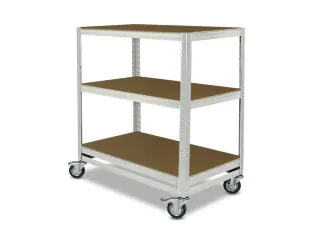 Etagewagen,Draagverm. 150Kg,3Etage(S),Houten Legbordetage,Lichtgrijs - 1