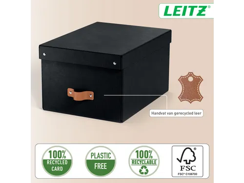 Leitz Puro Opbergdoos met deksel medium 17L set van 2 zwart