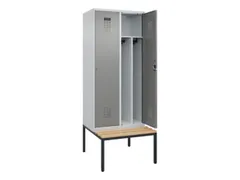 locker met bank,voor scheiding van kleding,HxBxD 2120x800x815mm,2vak