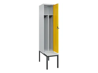locker met bank,voor scheiding van kleding,HxBxD 2120x400x815mm,1vak - 1