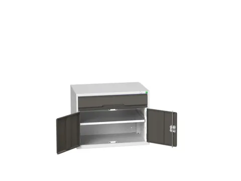 ladekast HxBxD 600x800x550mm 1lade 2deuren RAL7035 front RAL7016
