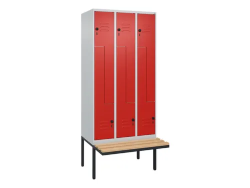 Z-garderobekast,HxBxD 2120x900x815mm,6vak,vak B 300mm,draaigrendel