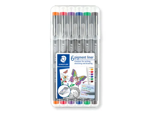 Fineliner Staedtler Pigment 308 0.3mm set à 6st assorti