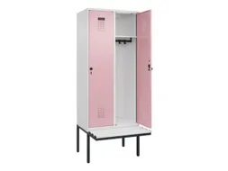 locker met bank,HxBxD 2120x800x815mm,2vak,vak B 400mm,draaigrendel