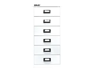 kantoor-ladekast HxBxD 590x279x380mm 6 laden romp verkeerswit staal - 2