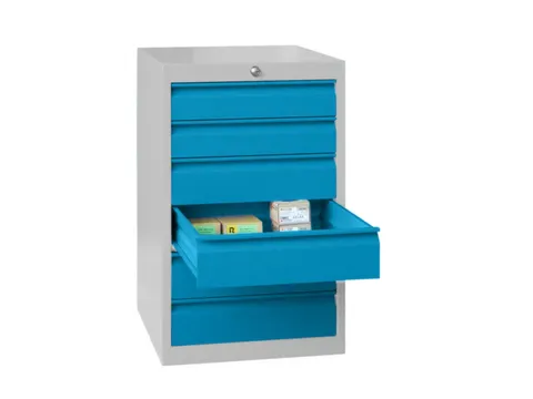 ladekast 800x715x600mm 6laden cilinderslot RAL7035 front RAL5012