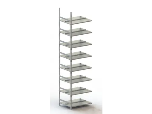 Schroefstelling Aanbouwveld Ral7035 2500x752x604mm 8legborden 80kg